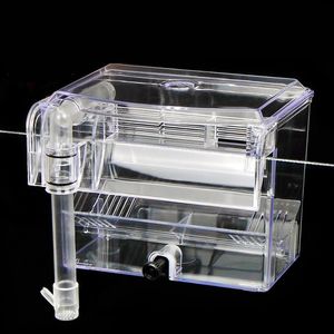 Tillbehör Transparent extern akvariumavel Box Wall Mount Hanging Fish Tank Isolation Box With Water Pump Fish Bowl Inkubator