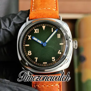 Ny V7 01349 45mm 2555 Automatisk herrklocka Green Dial BMG-Tech Steel Case Brown Leather Strap Gents Limited Edition Watch Big Size TimezoneWatch DHTM E52A