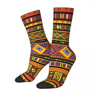 Men's Socks Happy Funny Africa Ethnic Colorful Pattern Design Retro Harajuku Culture Hip Hop Novelty Sock Gift Printed