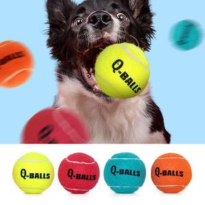 Toys 4 Pack Dog Sports Tennis Suit Fourcolor Sounding Bouncy Ball Toy Natural Rubber Squeak Chew Balls For Small Medium Large Dogs