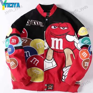 Jaquetas masculinas Yiciya Bomber Mulheres Varsity Jaqueta Corrida de Alta Qualidade Bordado Americano Motocicleta Punk Jaqueta de Beisebol Mangas Compridas Casacos T231127