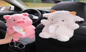 Scatole di fazzoletti Tovaglioli Scatola per auto Peluche Piggy Sheep Tovagliolo Porta carta Styling Custodia portatile Home2228073