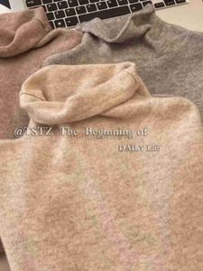 Women's Sweaters 2023autumn and winter 100% pure cashmere sweater women's turtleneck sweater with knitwear base sweater zln231127