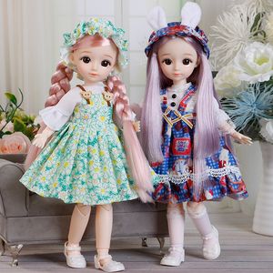 Dolls 30cm 16 Bjd Doll Joint Moveable Body Dress Up 3D Eyes Fashion Anime Animation Childrens Birthday Gift Princess Girl Toys 230427