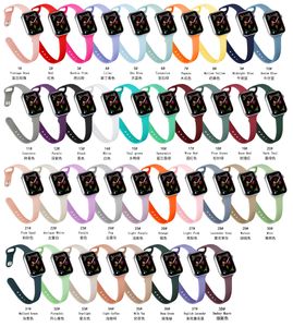 Silicone Watchband Replacement iWatch Strap 7 6 5 4 3 2 1 Slim Wrist Band For Smart Apple Watch