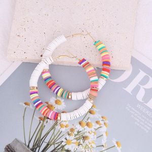 Creolen LuxHoney Fashion Cute Romantic Bohemia Colorful Polymer Clay Beads Round Earring For Women Girls Student In Campus Party