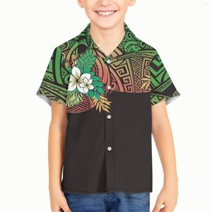 Freizeithemden für Herren Polynesian Tribal Fijian Totem Tattoo Prints Kid Boy Children Fashion Hawaiian Shirt Beach Aloha Short Sleeve Tops