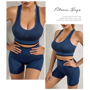 Yoga Outfit 2pcs/set stup stest est shorts super super super women women yoga مجموعة جوفاء يوجا سترة شورتات رياضية للملابس الداخلية p230504