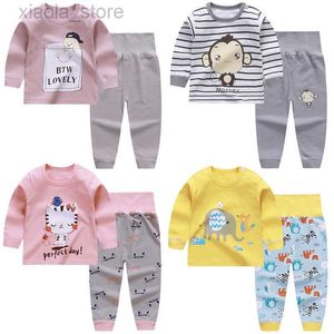 Set di abbigliamento 2021 Neonati Ragazzi Ragazze Pigiama Set Cartoon Manica lunga T-shirt carina Top con pantaloni Toddler Baby Autumn Sleeping Clothes