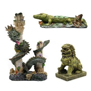 Dekorationer Aquarium Decoration Fish Tank Landscaping Artificial Harts Dragon Aquarium Bakgrund Aquascape Ornament Dekor tillbehör