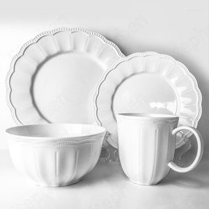 Teller French Relief Court Keramikteller Nordic ModernSteak Pasta Abendessen Couchtisch Kuchen Dessert Geschirr Haushaltsgeschirr