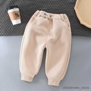 Conjuntos de roupas meninos calças de algodão grosso 2023 inverno crianças velo calças quentes roupas infantis acolchoadas sweatpants criança casual calças esportivas R231127