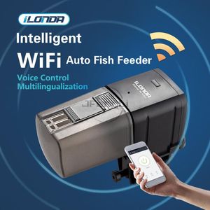 Feeders Ilonda Intelligent Wifi APP Fish Feeder Auto Organ Smart Control Aquarium Tank Automatic Feeding Device Timing Fishing Equipment