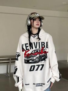 Kvinnors hoodies houzhou grafiska svarta kvinnor överdimensionerade cyber y2k grunge baddie streetwear hip hop style kvinnlig amerikansk vintage teknikkläder