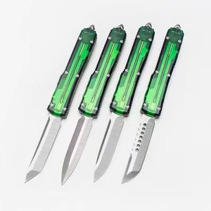 Новый нож Micro tech UT85 AUTO, лезвие 3,346 дюйма, алюминиевый сплав + прозрачные акриловые ручки, тактические боевые ножи для кемпинга и самообороны, карманный инструмент EDC