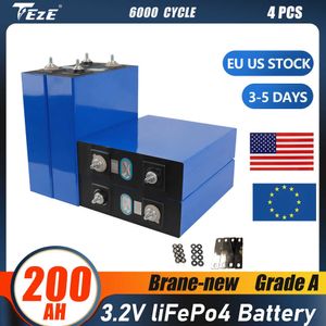 Lifepo4 Battery 200Ah 230Ah 280Ah Solar Rechargeable Cells for 12V 24V Boat Golf Cart RV Overseas Warehouse EU Grade A NEW