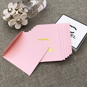 Designer gratulationskort papperspåse rosa papper pengar väska guld bokstäver logotyp nyår rött kuvert gåva bröllop omslag 1 låda (10 st)