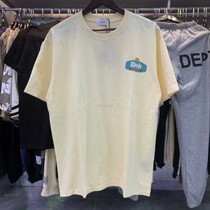 Herr t-shirts grafisk tee casual par klädskjorta herrar t skjortor sommar bomull tryckt bokstav hög kvalitet tees rhude designere9fye9fyyv8v