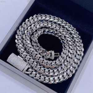 Droipshipping Pronto per la spedizione Moissanite Clasp Lock Miami Spessa catena cubana d'argento da 8 mm