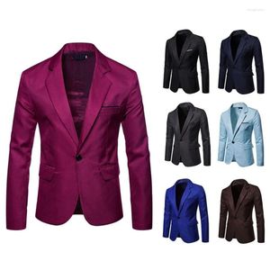 Ternos masculinos terno jaquetas moda fino ajuste sólido blazer negócios casual festa versátil traje conforto único botão para homem