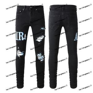 2023 New Arrivals Amirs Mens AM2 Designer de Luxo AMIRIlinesS Denim Roxo AM2 Jeans Buracos AM Calças Jean COOLGUY Calças de Motociclista Homem Roupas # 810 erp