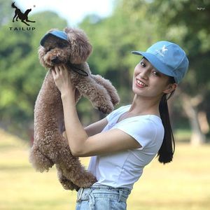 Hundkläder Tailup S-XL Parent-Child Hat Set Spring Summer Style Söt Pet Outdoor Baseball Cap Accessories For Small Medium Dogs