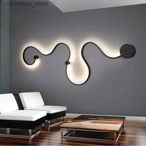 Lâmpadas de parede Post Modern Wall Lamps Acrílico Quarto Estudo Living Varanda Sala Home Decor Branco Preto Ferro Corpo Sconce Led Luzes Luminárias Q231127