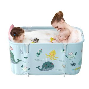 Bathtubs Folding Bathtub Adult Household Noniatable Bath Barrel Double Foldable Bath Tub Portable Peach Skin SPA Bath Tub