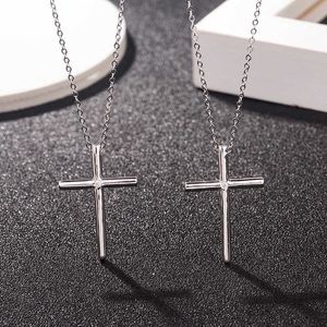 Designer's Popular Brand womens necklace with diamond S925 Sterling Silver Cross Pendant clavicle chain