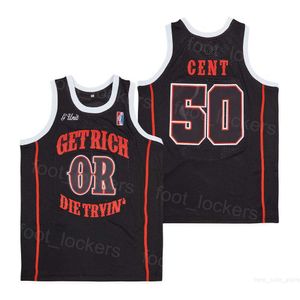 50 Cent Jerseys Movie Basketball G Unit Get Rich or Die Tryin Film HipHop Breathable Team Black High School For Sport Fans Pure Cotton College Retro Shirt Summer Good