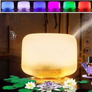 500 ml USB -ultraljudsfuktare aroma diffusor diffusor mist maker med blått LED -ljus