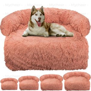 kennels pens Large Dog Bed Sofa Fluffy Dogs Pet House Mat Long Plush Warm Kennel Cat Puppy Cushion Washable Blanket Cover 231124