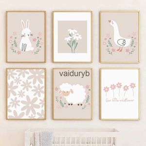 Decorazione della parete Cartoon Orso Cervo Volpe Gufo Coniglio Nursery Art Canvas Pittura Nordic Poster Stampe Immagini per Baby Kids Roomvaiduryb