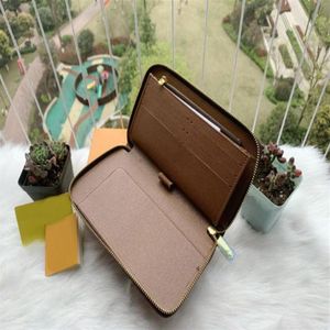 Women Leather Wallets Famous Brand Plus Wallet Men Men Long Zippy Walets Vintage Ladies Clutch Busses Credit Card Card Titular Purse248s