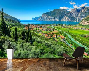 Tapeten Papel De Parede Fluss Stadt Italien Stadt Gebäude 3D-Landschaftstapete Wohnzimmer Schlafzimmer Tapeten Wohnkultur Wandbild