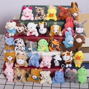 Mini Animal Plush Toy fyllda djur Små djur plysch med nyckelring för barn julfest gynnar