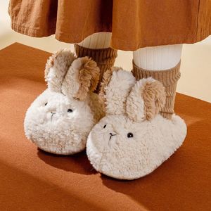 Slipper Childrens Cotton Slippers Plush Thickened Cute Rabbit Boys Girls Baby Home Shoes Kids Household 231127