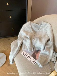 Kvinnors tröjor koreanska mode Simple Cardigan Office Lady Mori Girl Sweater V-ringen Långärmning Knitwear Jumper Streetwear Gyaru High Street Zln231127