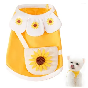 Hundkläder Legendog Pet Vest Clothes Sweet Cotton Sunflower Breattable T-shirt ärmlösa klänningar för Teddy Chihuahua Små hundar