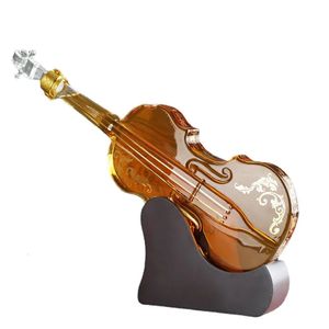 Strumenti da bar Bottiglia di vino in vetro al silicio ad alto contenuto di boro Chitarra Violino Decanter Set rosso Decorazione artigianale trasparente addensata 231127