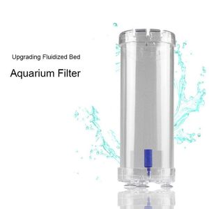 Acessórios transparente novo filtro de aquário tanque de peixes fluidizado filtro de cama móvel bolha bio filtro mídia com pedra de ar e filtro de esponja