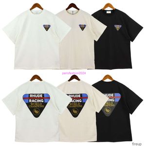 デザイナーファッション衣料メンズティーチーズTシャツRhude Spring/Summer New Men's Letter Slogan Printed Cotton High Street Women's Loose半袖Tシャツ