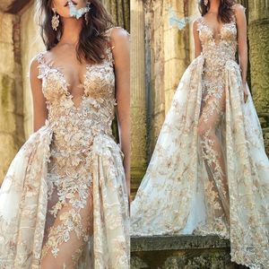 Sexy vestido de casamento feminino renda branca sem alças floral sem mangas sereia plissado vestidos de noiva feito sob encomenda