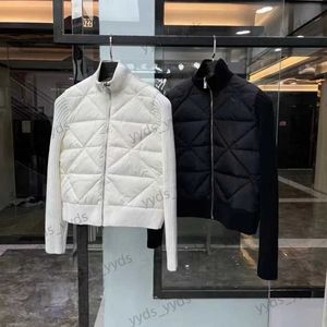 Mäns ner Parkas Autumn and Winter 2023 New Mock Neck Down Coat Knitwear Women's Warm 90% White Duck Down White Black High Quality Jacket T231127