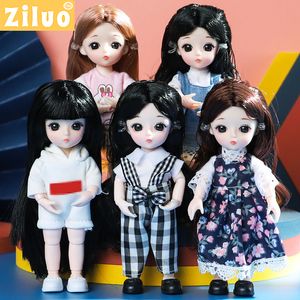 Dolls Doll For Girl Toy BJD Mini Doll 13 Movable Joint Baby 3D Big Eyes Beautiful DIY Toy Doll With Clothes Dress Up 112 Fashion Doll 230427