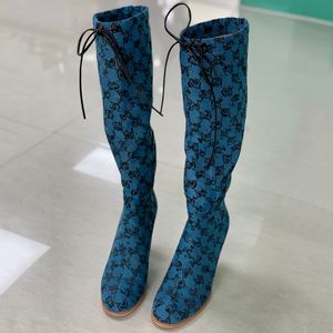 Stivali con tacco alto firmati Kate Botta Nero Stivali sopra il ginocchio in vera pelle con tacco a spillo con zip stivale alto elasticizzato alla coscia per le donne di lusso