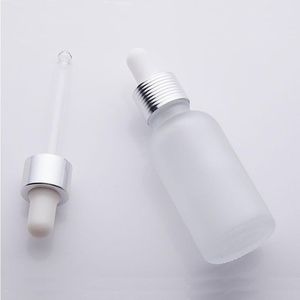 15 ml Clear Frost Glass Droper Bottle Cosmetic 20 ml Essential Oil Flasker med guld Silver Black Cap Fgowp
