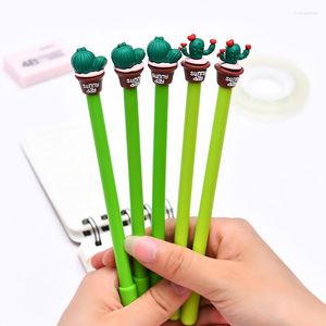 2st 0,5 mm Erasable Pen Black Ink Cactus Succulent Plants Gel Promotional Present Stationery Kawaii School Office Supply