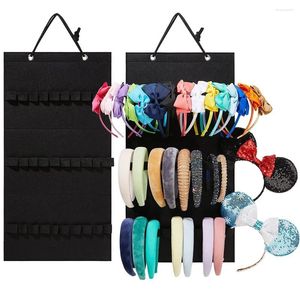 Jewelry Pouches 40 Grids Hanging Wall Headband Holder For Women Felt Hairbands Organizer Bow Storage Hairpins Hair Accessories Display Stand