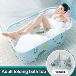 Bathtubs Portable Folding Bathtub Set Full Size Foldable Soaking Bathing Tub Adult Bathtub Bath Barrel Beauty Spa Household Large Tub